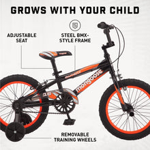 Load image into Gallery viewer, 16" Mutant Kid'S BMX Bike, Ages 3 - 5, Black &amp; Orange