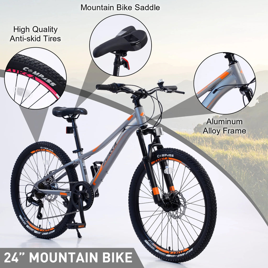 Meghna 24 in Mountain Bike Aluminum Alloy Frame 7 Speed Bicycle for Unisex Students