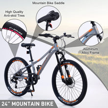 Load image into Gallery viewer, Meghna 24 in Mountain Bike Aluminum Alloy Frame 7 Speed Bicycle for Unisex Students